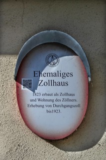 Information board at the former customs house, Lauf an der Pegnitz, Middle Franconia, Bavaria,