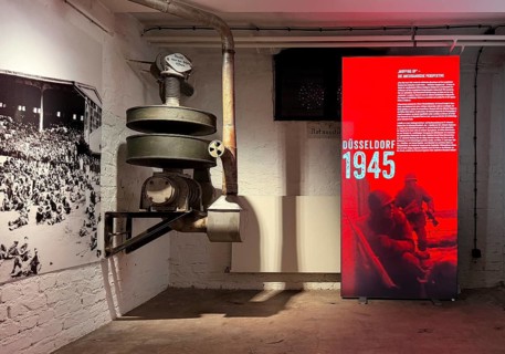 Historic air raid shelter, memorial and exhibition, Düsseldorf, North Rhine-Westphalia, Germany