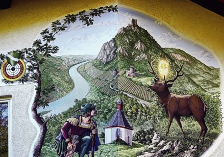Illusion painting, traditional wall painting, St. Hubertus Schützengesellschaft Rhöndorf 1920 e.V.,