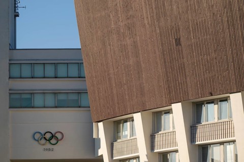 Detail, Olympic Stadium, architects Yrjö Lindegren and Toivo Jäntti, Helsinki, Finland