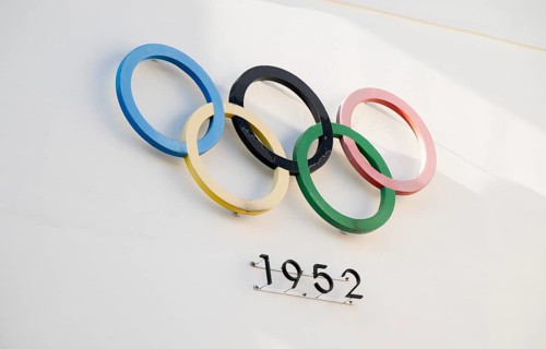 Olympic Rings 1952, Olympic Stadium or Finnish Olympic Stadium, architects Yrjö Lindegren and Toivo