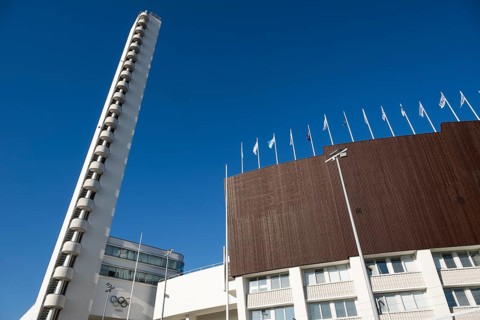 Tower, Olympic Stadium or Finnish Olympic Stadium, architects Yrjö Lindegren and Toivo Jäntti,