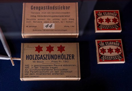 Boxes for wood gas matches, Tändsticksmuseet match museum or match museum, Jönköping, Jönköpings