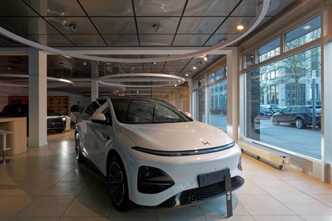 Xpeng G6 SUV Coupé, showroom of the Chinese electric car brand Xiaopeng Motors, Düsseldorf, North