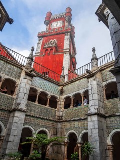 Courtyard of the palace Palácio Nacional da Pena, Sintra, Portugal