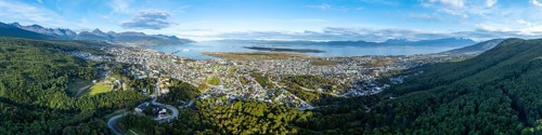 View of the city of Ushuaia, Ushuaia, Patagonia, Tierra del Fuego, Argentina