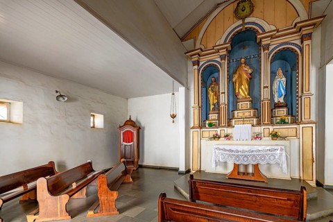 Interior of a small chapel in the sanctuary of Bom Jesus de Matosinhos in Congonhas