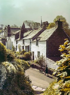 Tinkers Cottage part of historic row of cottages Fore Street, Boscastle, Cornwall, England, UK
