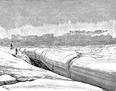 In the inland ice of Greenland, glacier flow, loneliness, vastness, people, Denmark, historical
