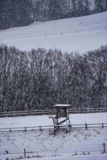 High seat, for hunters, in winter, near Oberelfringhausen in Elfringhauser Switzerland, near