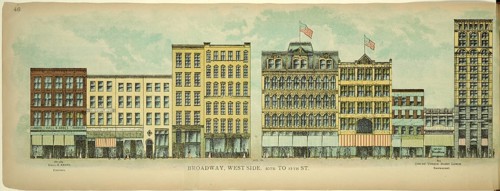 Broadway, West Side, 10th to 12th Street, New York, Manhattan, America, USA, historic, authentic,