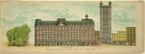 Broadway, East Side, Post Office, Ann Street to City Hall Park, New York, Manhattan, America, USA,