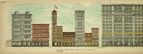 Broadway, West Side, Third Street to Waverly Place, New York, Manhattan, America, USA, historic,