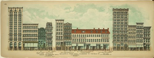 Broadway, West Side, Chambers to Thomas Street, New York, Manhattan, America, USA, historic,