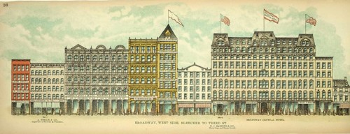 Broadway, West Side, Bleecker to Third Street, New York, Manhattan, America, USA, historical,