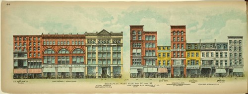Broadway, West Side, 8th to 10th Street, New York, Manhattan, America, USA, historic, authentic,