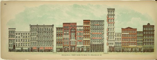 Broadway, West Side, Thomas to Franklin Street, New York, Manhattan, America, USA, historical,