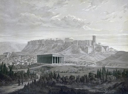 The Acropolis in Athens, north side, 1883, Greece, school painting, authentic reproduction of a