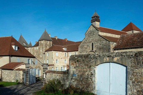 St Vincent's Abbey Church of Chantelle. Allier department. Auvergne Rhone Alpes. France