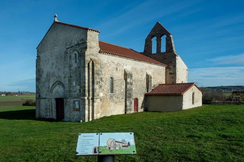 St Andrew's Church, romanesque church of Taxat-Senat. Allier department. Auvergne Rhone Alpes.