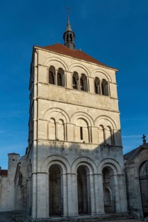 Ebreuil village, Saint-Leger benedictine abbey, abbey church from the 10th century, Allier