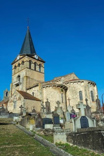 St Mazeran's Church of Bout-Vernet. Allier department. Auvergne Rhone Alpes. France. Europe