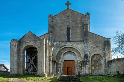 St Cyr and St Julitte's Church, roman church of Escurolles, Allier department, Auvergne Rhone