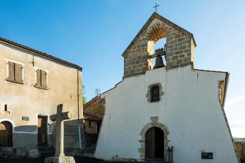 Buron village. Chapel Notre-Dame. Puy de Dome. Auvergne Rhone Alpes. France