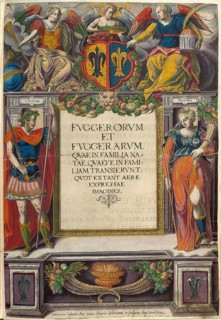 Members of the famous Fugger family in Augsburg, title of the book Fuggerorum et Fuggerarum
