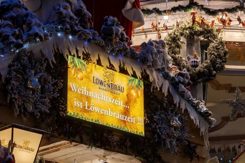 Gasthaus Löwenbräu in Baden-Baden. In winter time, the inn transforms its beer garden into an