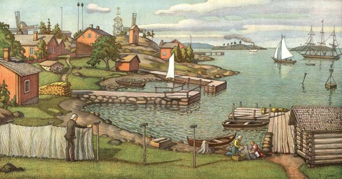 Inner archipelago of Åland, Aland, autonomous, Swedish-speaking region of Finland, 1910, Baltic