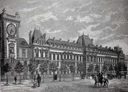 The Ministry of War in Paris, around 1880, France, A massive historic building with tower and