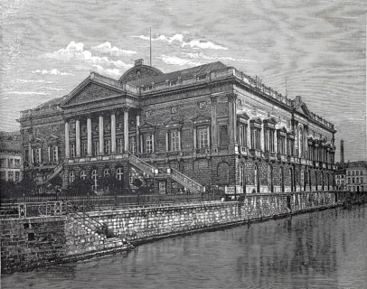 The Palace of Justice in Ghent in 1880, Belgium, An impressive classical building stands