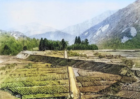 Fault at Midori in Central Japan caused by the great earthquake of 1891, Japan, authentic