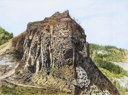 Column-shaped separation of basalt on the Verkoch near Ústi nad Labem, in Bohemia, Czech Republic,