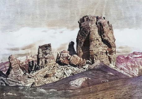 Cinque Torri, the towers of Averau, rock formation in the Ampezzo Dolomites on the route between