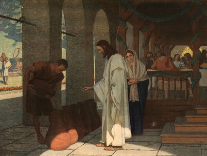 Scene from the biblical story, the location of the famous wedding at which Jesus performed his