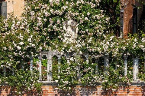 Glass art on the Insola di Murano, Venice, Veneto, ItalyGarden of the Palazzo Malipiero, Venice,