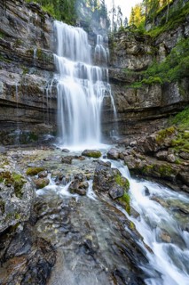 Cascata di Mezzo waterfall, long exposure, Vallesinella, Brenta, Trentino, Italy