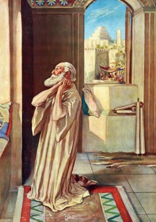 Scene from the biblical story, Daniel's prayer, especially that in chapter 9 of the Bible, is a