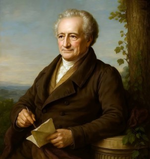 Goethe in his 83rd year of life, historical illustration from the history of German literature from