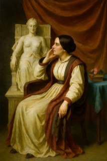 Bettina von Arnim 1838, historical illustration from the history of German literature from 1885,