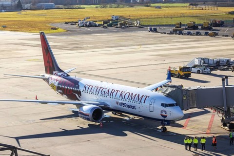 Stuttgart is coming — for the first time, an aircraft designed by VfB Stuttgart takes off.