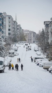 In Gaziantep, Turkey, on December 31, 2025, children and families enjoy winter activities as they