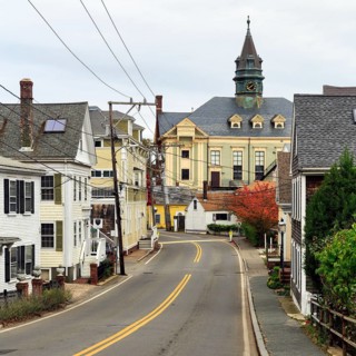 Main Street with City Hall, Provincetown, Cape Cod, Massachusetts, New England, USA