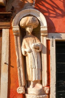Mori statue at Campo dei Mori, Venice, Veneto, Italy