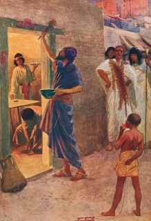 Scene from the biblical story, Passover was introduced by God in the Bible, as a reminder of the