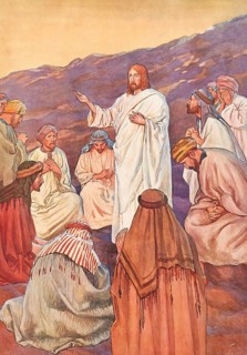 Scene from the biblical story, The Mission, Go now and make disciples of all nations by baptizing