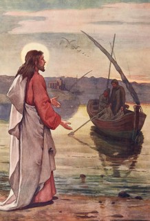 Scene from the biblical story, The first disciples or first apostles in the Bible are traditionally