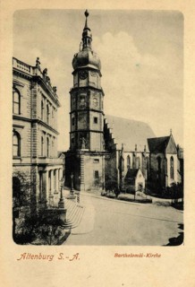Altenburg, Bartholomäi church, today Altenburger Land district, Thuringia, Germany, postcard, view